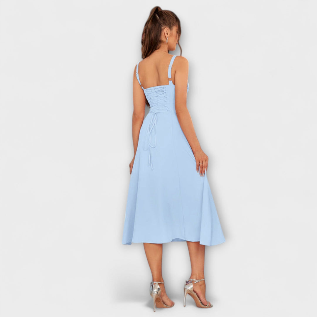 Upanje - Roza top obleka z detajlom razporka