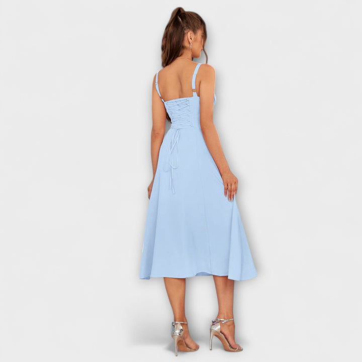 Upanje - Roza top obleka z detajlom razporka