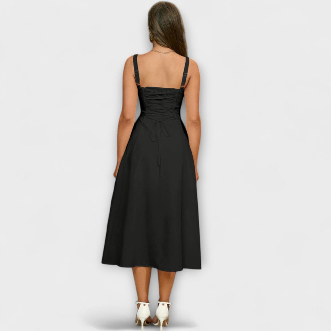 Upanje - Roza top obleka z detajlom razporka