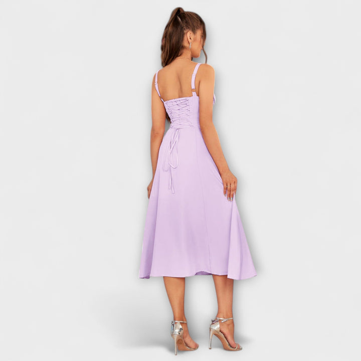 Upanje - Roza top obleka z detajlom razporka