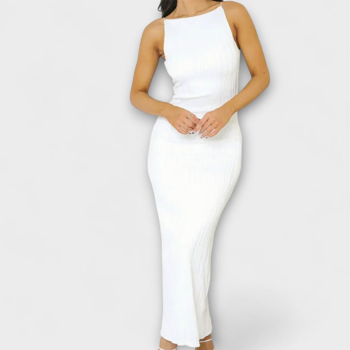 Elegantne brezrokavne maksi obleke z nabiranjem