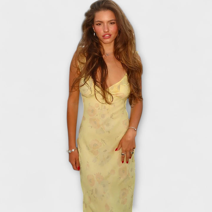 Kryptografski cvetlični vzorec Maxi obleka