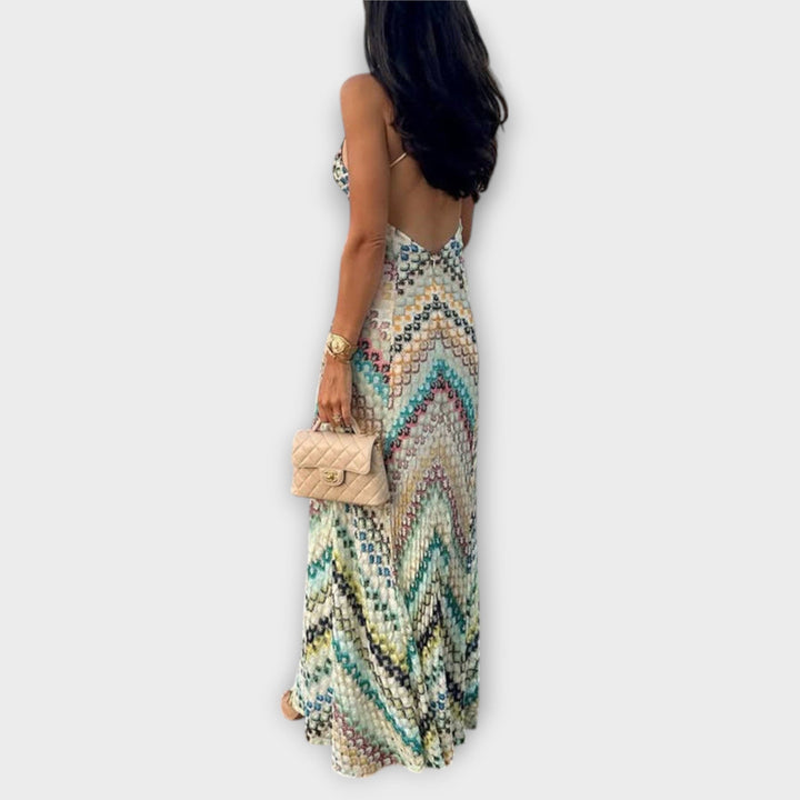 Remi - Maxi obleka z barvitim herringbone vzorom od Missoni