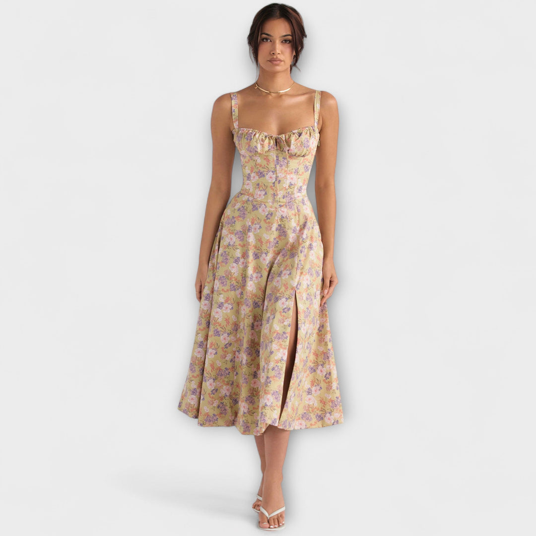 Zipporas - Prilagojena obleka z modernim pomladnim cvetličnim potiskom