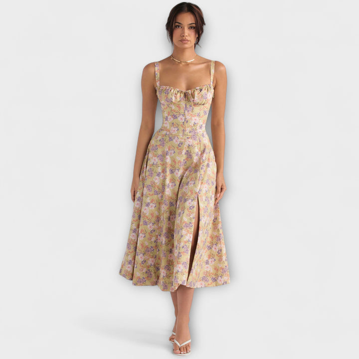 Zipporas - Prilagojena obleka z modernim pomladnim cvetličnim potiskom
