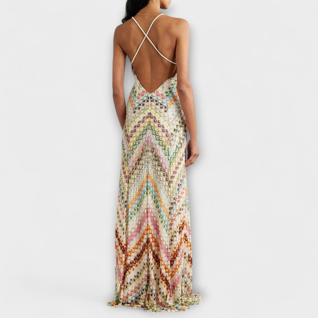 Remi - Maxi obleka z barvitim herringbone vzorom od Missoni