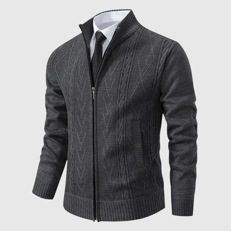 Jakub – Pletena jopica z zadrgo in visokim ovratnikom