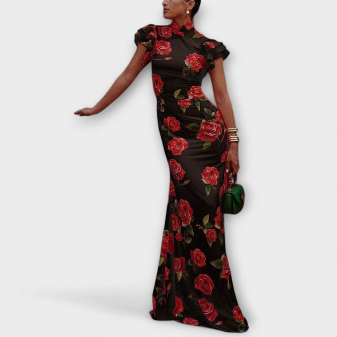 Luna - Maxi obleka s cvetličnim potiskom