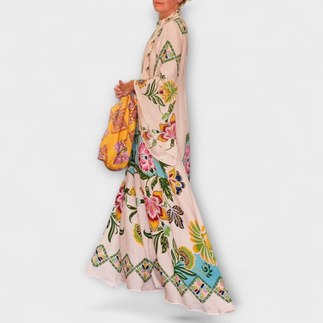 Lisa - Elegantne maxi obleke z cvetličnim potiskom in ohlapnim dizajnom