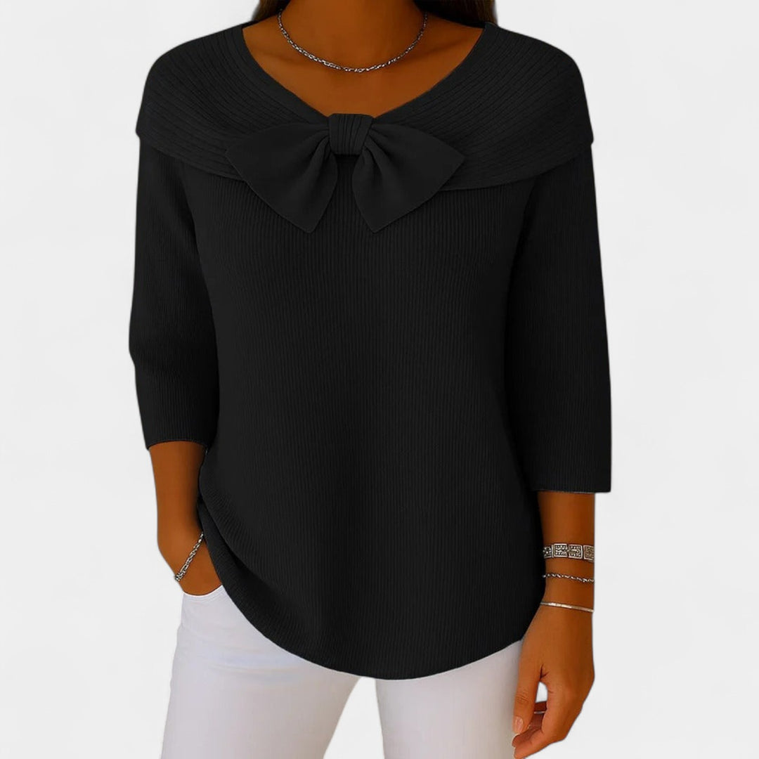 Alenka – Ženski pulover z romantično pentljo