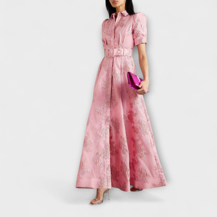 Anabella - Obleka s kratkimi nabranimi rokavi