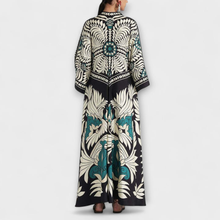 Giselle - Stilske Maxi Obleke s Cvetličnim Tiskom