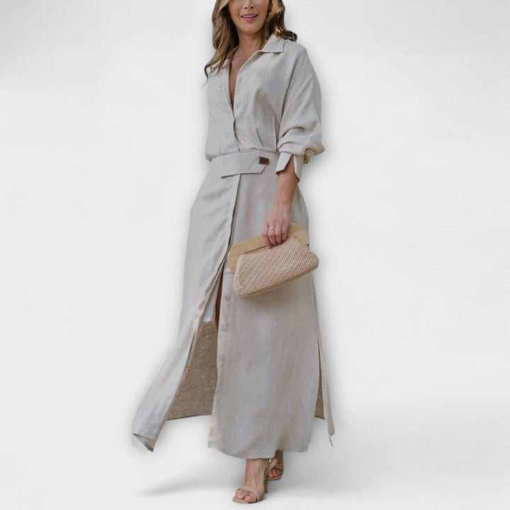 Jeanette - Maxi obleka z V izrezom