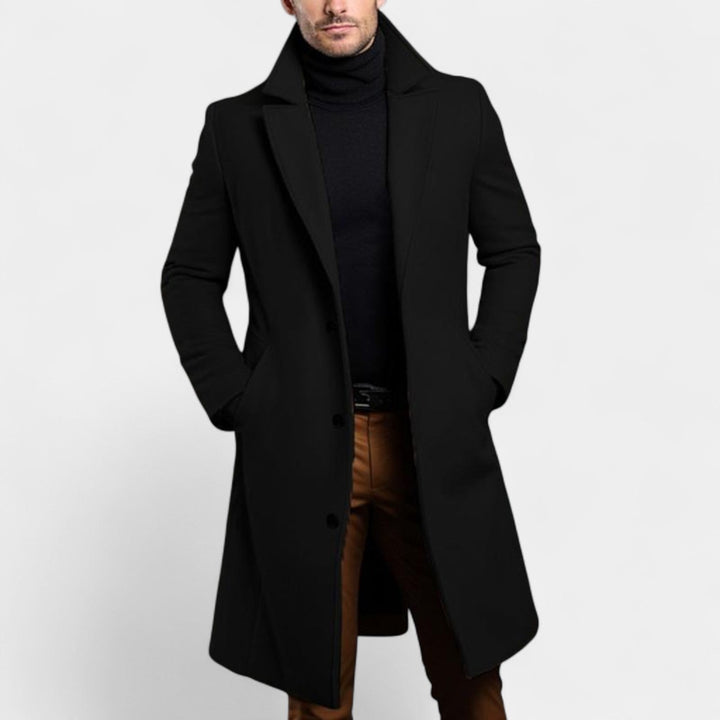 Adam – Eleganten moški plašč s klopami