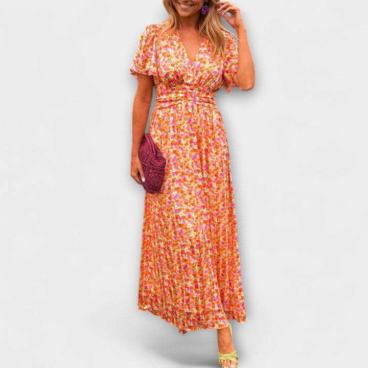 Elsie - Klasična obleka z V izrezom