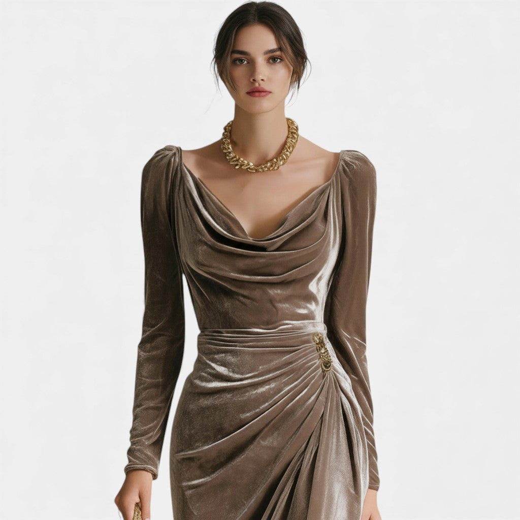 Ivona – Barvna midi obleka