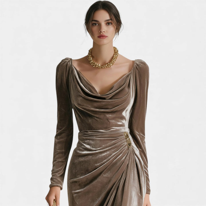 Ivona – Barvna midi obleka